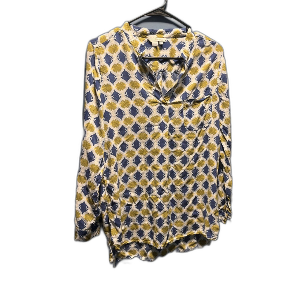 Lightweight Boden Blouse with blue and green pattern